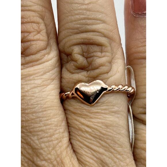 NWT Marked 925 Rose Gold Tone Heart Ring Size 7 - Picture 7 of 10